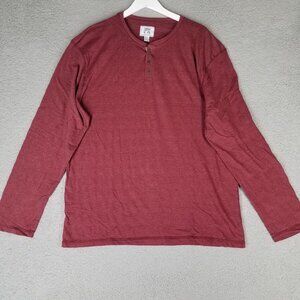 NEW PX Clothing Henley Shirt Adult XXL Maroon Casual Lounge Travel Long Sleeves